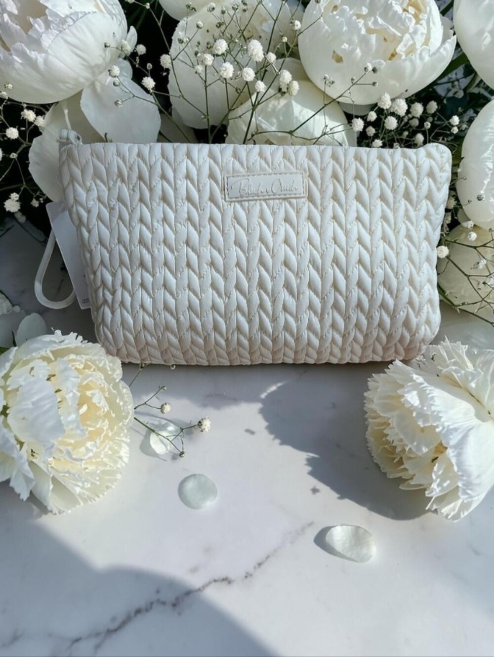 NWT Quilted Cream Blush Crush Wristlet Pouch